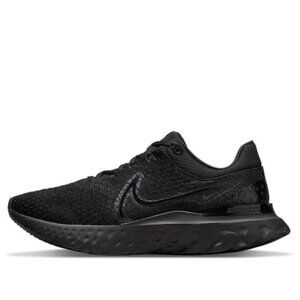 Nike React Infinity Run Flyknit 3 - Womens 7.5/Mens 6 Triple Black Swoosh Logo